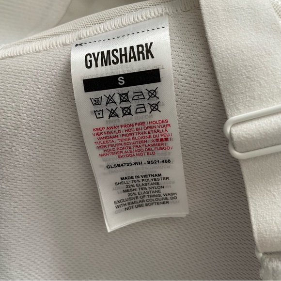 Gymshark White High Support Sports Bra - Small - Picture 2 of 7